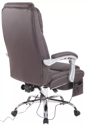 In And OutdoorMatch In And OutdoorMatch Office Chair Carlos - Real Leather - With Massage Function - Luxury Office Chair - Brown - Elegant Look (58011)