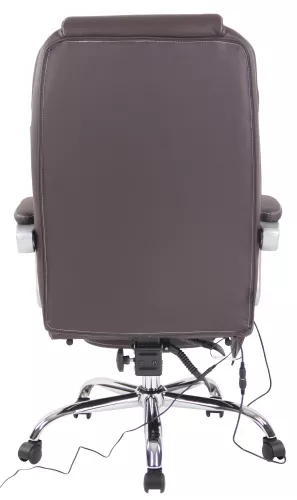 In And OutdoorMatch In And OutdoorMatch Office Chair Carlos - Real Leather - With Massage Function - Luxury Office Chair - Brown - Elegant Look (58011)