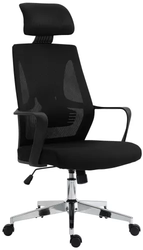 In And OutdoorMatch In And OutdoorMatch Office Chair Corina -  Polyester - Metal Frame - Black - Exclusive Look - Game Chair (58034)