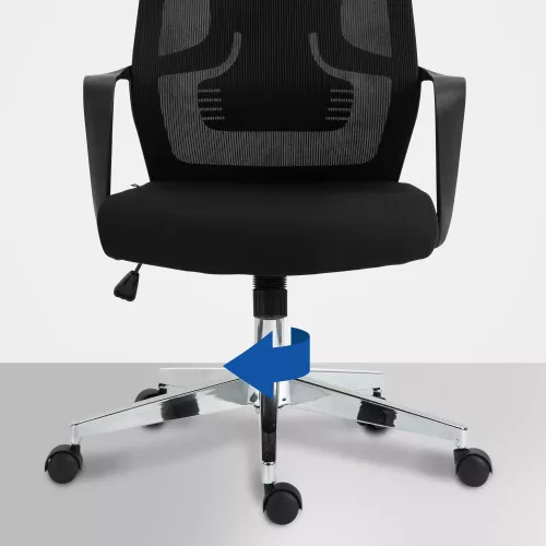 In And OutdoorMatch In And OutdoorMatch Office Chair Corina -  Polyester - Metal Frame - Black - Exclusive Look - Game Chair (58034)