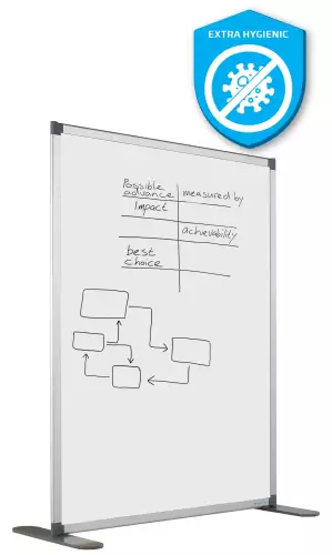 WhiteboardMatch Partition wall double-sided Extra Hygienic enamel steel (50554)