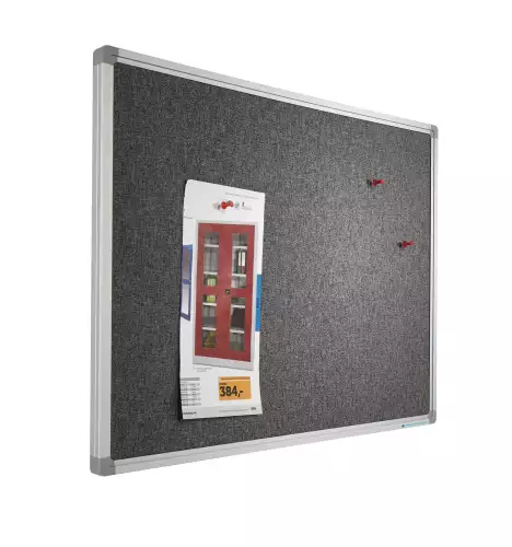 WhiteboardMatch Bulletin board Camira fabric PRO - Aluminum frame - Easy assemble - Drawing pins - Pinboards - 60x90cm (50571)