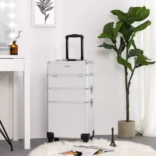 In And OutdoorMatch In And OutdoorMatch Beauty case Mylene - Professional make-up case - Travel luggage size - 3 in 1 Trolley for hairdressers - Rotating wheels (63572)