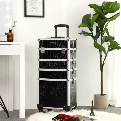 In And OutdoorMatch In And OutdoorMatch Beauty Case Monique - Trolley - Cosmetic Case - Aluminum Make-up Case - Beauty Case - Black (63574)