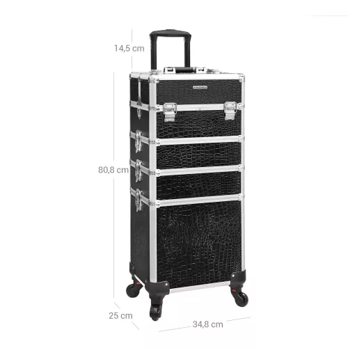 In And OutdoorMatch In And OutdoorMatch Beauty Case Monique - Trolley - Cosmetic Case - Aluminum Make-up Case - Beauty Case - Black (63574)
