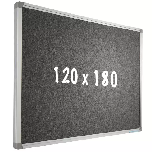 WhiteboardMatch Bulletin board Camira fabric PRO - Aluminum frame - Easy assemble - Drawing pins - Pinboards - 120x180cm (50574)