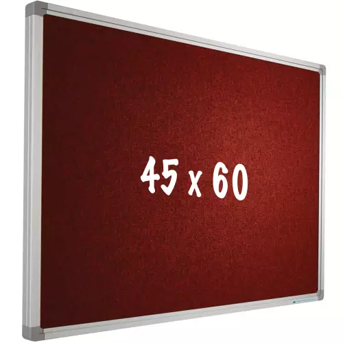 WhiteboardMatch Bulletin board Camira fabric PRO - Aluminum frame - Easy assemble - Drawing pins - Red - Pinboards - 45x60cm (50576)