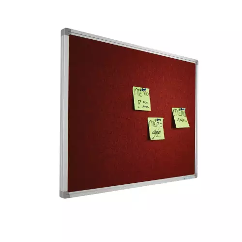 WhiteboardMatch Bulletin board Camira fabric PRO - Aluminum frame - Easy assemble - Drawing pins - Red - Pinboards - 45x60cm (50576)