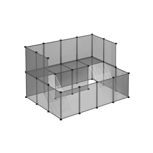 In And OutdoorMatch In And OutdoorMatch Pet Cage Paula -  Small Animal Run - 2 Tier - Black - Transparent (63915)