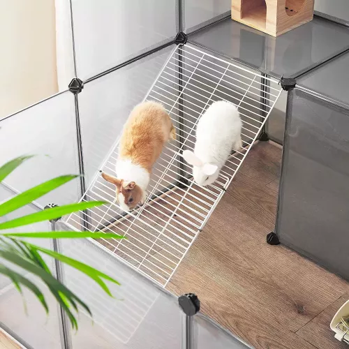 In And OutdoorMatch In And OutdoorMatch Pet Cage Paula -  Small Animal Run - 2 Tier - Black - Transparent (63915)