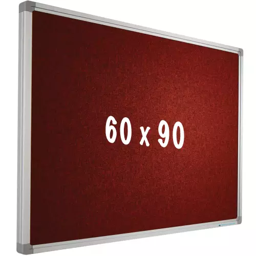 WhiteboardMatch Bulletin board Camira fabric PRO - Aluminum frame - Easy assemble - Drawing pins - Red - Pinboards - 60x90cm (50577)