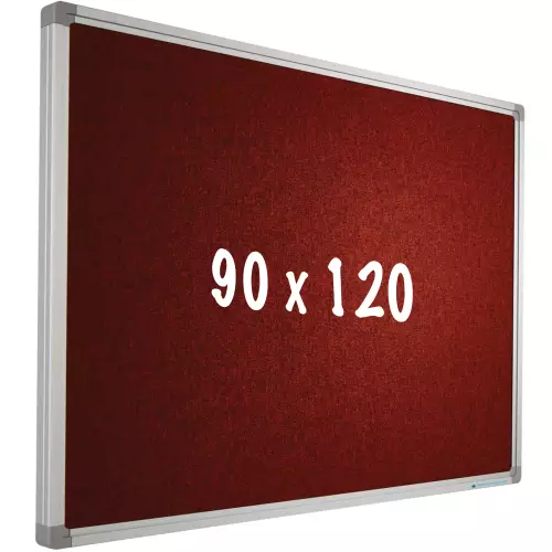 WhiteboardMatch Bulletin board Camira fabric PRO - Aluminum frame - Easy assemble - Drawing pins - Red - Pinboards - 90x120cm (50578)