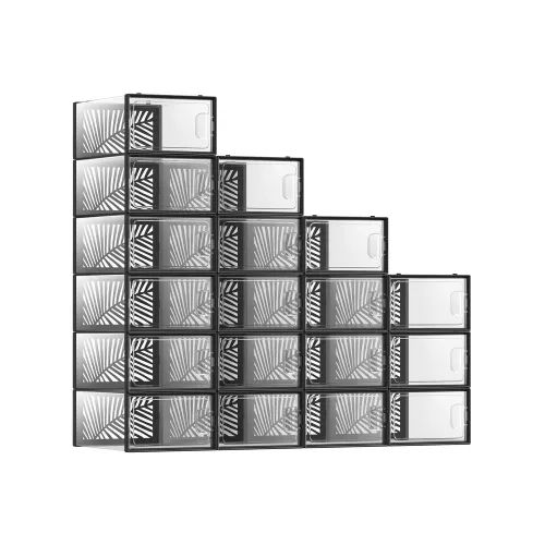 In And OutdoorMatch In And OutdoorMatch Shoe box transparent black 18 pieces Dawson - Sneaker box - Shoe box - Storage system - Storage box - 33x23x14 cm  uitzoeken (64903)