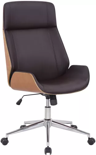 In And OutdoorMatch In And OutdoorMatch Premium office chair Deondre - Brown imitation leather - Height adjustable 44 - 52 cm- Ergonomic - Luxe  (64997)