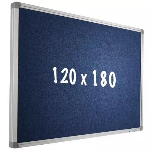 WhiteboardMatch Bulletin board Camira fabric PRO - Aluminum frame - Easy assemble - Drawing pins - Blue- Pinboards - 120x180cm (50592)