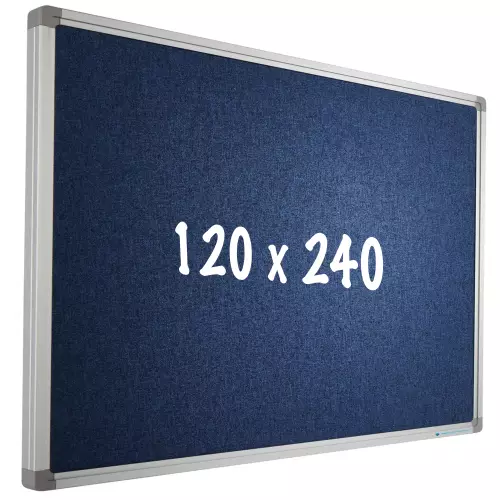 WhiteboardMatch Bulletin board Camira fabric PRO - Aluminum frame - Easy assemble - Drawing pins - Blue - Pinboards - 120x240cm (50593)