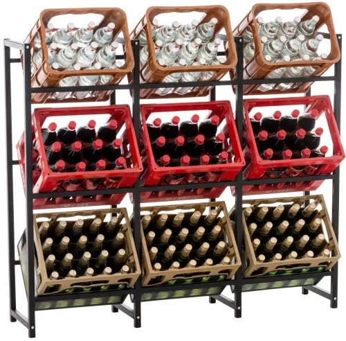 In And OutdoorMatch In And OutdoorMatch Crate Rack Victoria - Storage Rack - 9 Crates - Extra Sturdy - Metal (65904)