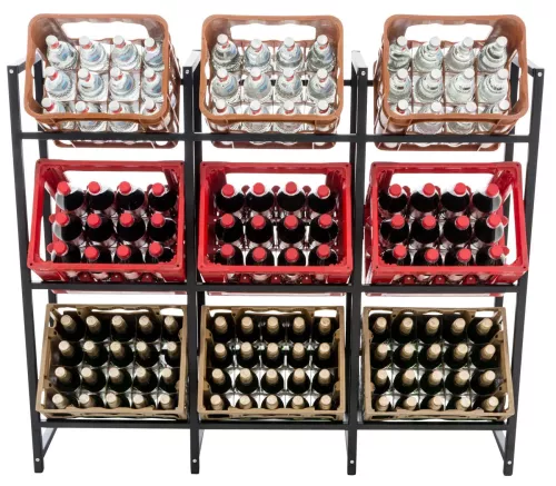 In And OutdoorMatch In And OutdoorMatch Crate Rack Victoria - Storage Rack - 9 Crates - Extra Sturdy - Metal (65904)