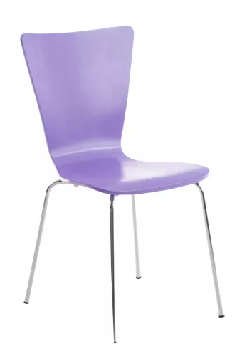 In And OutdoorMatch In And OutdoorMatch Visitor chair Zelda - dining chair -  Purple wooden seating - chrome legs - Seat height 45 cm - Stackable - easy to clean - set of one - modern (66185)