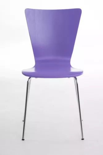 In And OutdoorMatch In And OutdoorMatch Visitor chair Zelda - dining chair -  Purple wooden seating - chrome legs - Seat height 45 cm - Stackable - easy to clean - set of one - modern (66185)