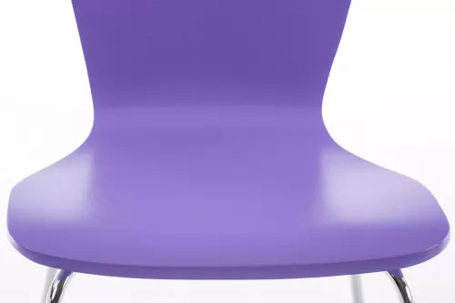 In And OutdoorMatch In And OutdoorMatch Visitor chair Zelda - dining chair -  Purple wooden seating - chrome legs - Seat height 45 cm - Stackable - easy to clean - set of one - modern (66185)