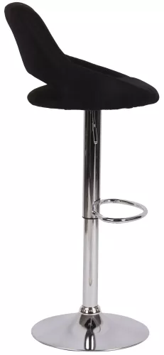 In And OutdoorMatch In And OutdoorMatch Bar stool Hipo Black chrome Lorenz - Fabric - Seat height 60-81cm - Ergonomic bar chairs - Height adjustable - Set of 1 - With backrest - For kitchen and bar (66247)
