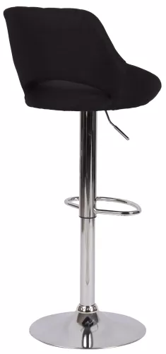 In And OutdoorMatch In And OutdoorMatch Bar stool Hipo Black chrome Lorenz - Fabric - Seat height 60-81cm - Ergonomic bar chairs - Height adjustable - Set of 1 - With backrest - For kitchen and bar (66247)