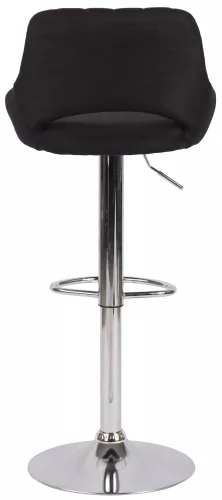 In And OutdoorMatch In And OutdoorMatch Bar stool Hipo Black chrome Lorenz - Fabric - Seat height 60-81cm - Ergonomic bar chairs - Height adjustable - Set of 1 - With backrest - For kitchen and bar (66247)