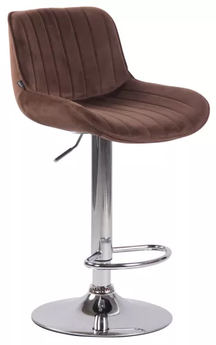 In And OutdoorMatch In And OutdoorMatch Bar stool Spencer - Brown chrome - Seat height 60-82 cm - Set of 2 - Height adjustable - For kitchen and bar - With backrest - Ergonomic bar chairs (66271)