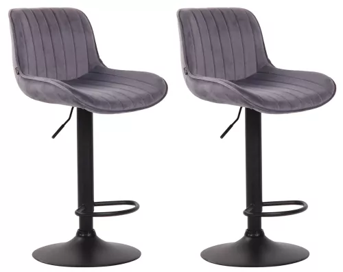 In And OutdoorMatch In And OutdoorMatch Bar stool Lonie - Grey black - Seat height 60-82 cm - Set of 2 - Height adjustable - For kitchen and bar - With backrest - Ergonomic bar chairs (66275)