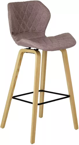 In And OutdoorMatch In And OutdoorMatch Bar stool Gerda - Grey wood - 80cm seat height Set of 1 - For kitchen and bar - With backrest - Ergonomic bar chairs (66283)