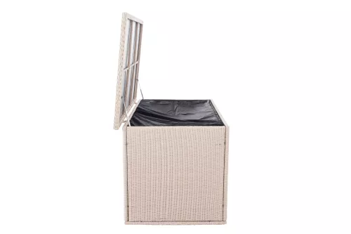 In And OutdoorMatch In And OutdoorMatch Rattan Storage Box Karelle - 148 x 85 x 84 cm Birch- Garden cushion box - Waterproof - With lid - For indoor & outdoor - Garden box (67122)