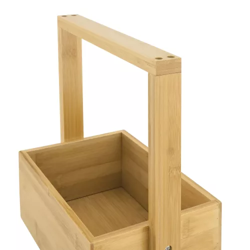 In And OutdoorMatch In And OutdoorMatch Storage Rack Delaney - Standing Rack - With 4 Baskets - Bamboo - Minimalistic Design (67817)
