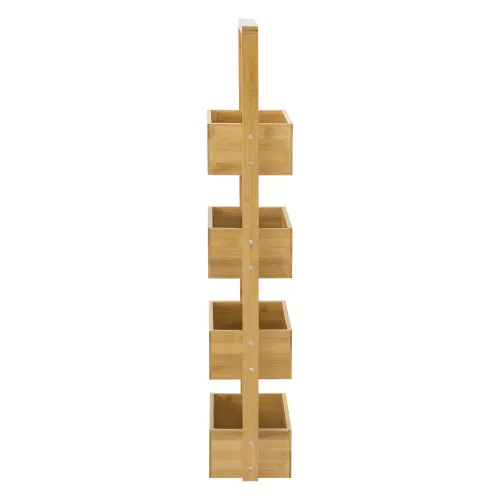 In And OutdoorMatch In And OutdoorMatch Storage Rack Delaney - Standing Rack - With 4 Baskets - Bamboo - Minimalistic Design (67817)