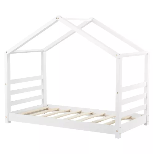 In And OutdoorMatch In And OutdoorMatch Childrens Bed Cyril - Wooden Bed - House Bed - With Bed Base - 80x160cm - White - For Children - For Girls - For Boys (68029)