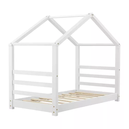 In And OutdoorMatch In And OutdoorMatch Childrens Bed Cyril - Wooden Bed - House Bed - With Bed Base - 80x160cm - White - For Children - For Girls - For Boys (68029)