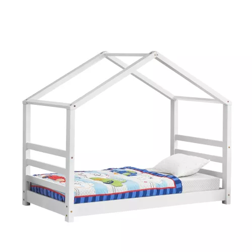 In And OutdoorMatch In And OutdoorMatch Childrens Bed Cyril - Wooden Bed - House Bed - With Bed Base - 80x160cm - White - For Children - For Girls - For Boys (68029)