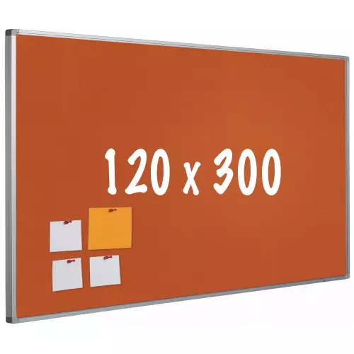 WhiteboardMatch Bulletin board cork PRO - Aluminum frame - Easy assemble - Drawing pins - Pinboards - 120x300cm (50618)