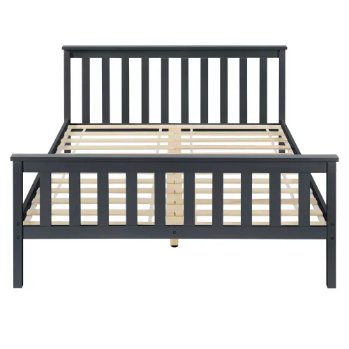 In And OutdoorMatch In And OutdoorMatch Wooden Bed Destinee - Pine - With Mattress - 180x200 cm - Dark Gray - Classic Design (68069)