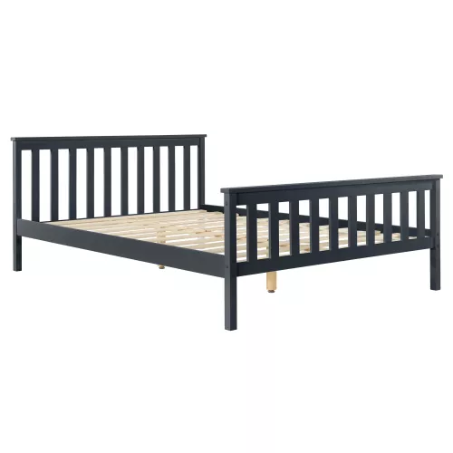 In And OutdoorMatch In And OutdoorMatch Wooden Bed Destinee - Pine - With Mattress - 180x200 cm - Dark Gray - Classic Design (68069)