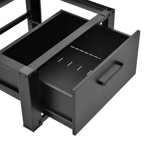 In And OutdoorMatch In And OutdoorMatch Washing Machine Plinth Booster Daniel - With Drawer - 63x54x31 - Up to 150 kg - Black - Steel (68077)