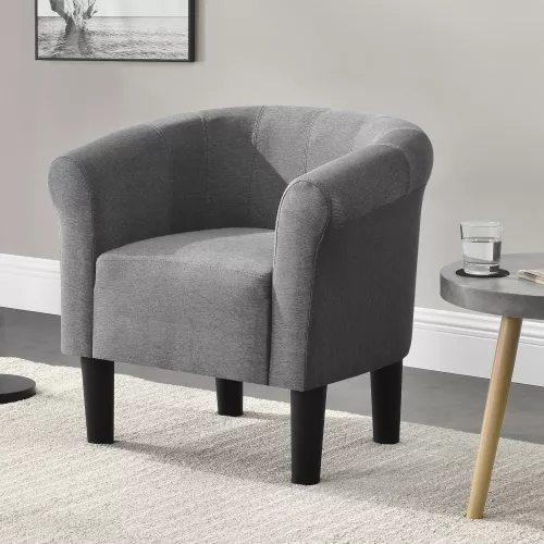 In And OutdoorMatch In And OutdoorMatch Bucket Seat Mylene - Shell Armchair - Fabric - 70x70x58 cm - Gray - Luxury Design (68203)
