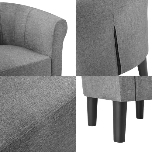 In And OutdoorMatch In And OutdoorMatch Bucket Seat Mylene - Shell Armchair - Fabric - 70x70x58 cm - Gray - Luxury Design (68203)