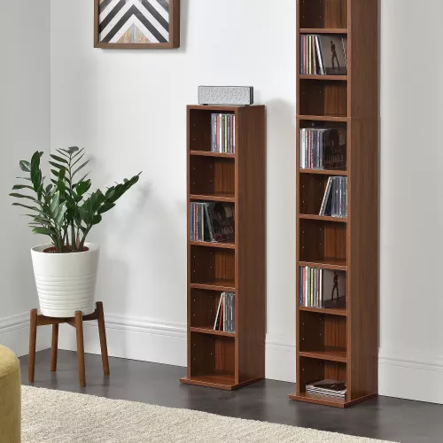 In And OutdoorMatch In And OutdoorMatch CD/DVD Cabinet Compartment Roman - Cabinet - With 6 Shelves - 90x20x20 cm - Walnut - Chipboard - Modern Design (68254)