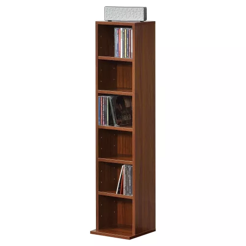 In And OutdoorMatch In And OutdoorMatch CD/DVD Cabinet Compartment Roman - Cabinet - With 6 Shelves - 90x20x20 cm - Walnut - Chipboard - Modern Design (68254)