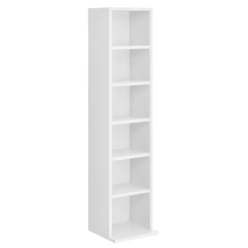 In And OutdoorMatch In And OutdoorMatch CD/DVD Cabinet Compartment Gage - Cabinet - With 6 Shelves - 90x20x20 cm - White - Chipboard - Modern Design (68258)