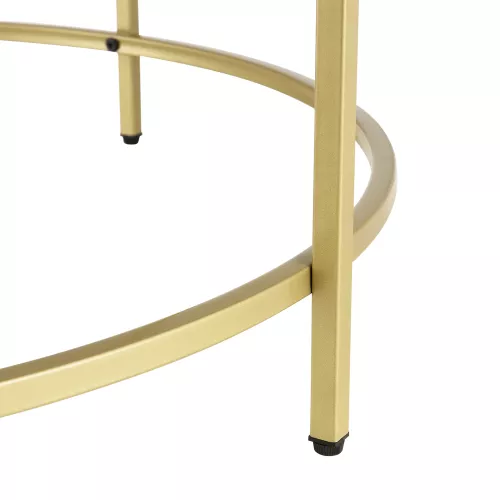 In And OutdoorMatch In And OutdoorMatch Coffee Table Leila - Round Glass and Metal - 45.5xØ84 cm - Gold - Stylish Design (68394)