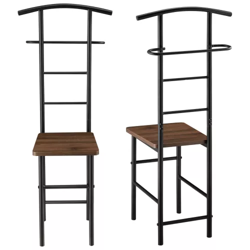 In And OutdoorMatch In And OutdoorMatch Dressboy Lenna - Clothes Rack Chair - 107x45x45 cm - Walnut-colored - Modern Design (68532)