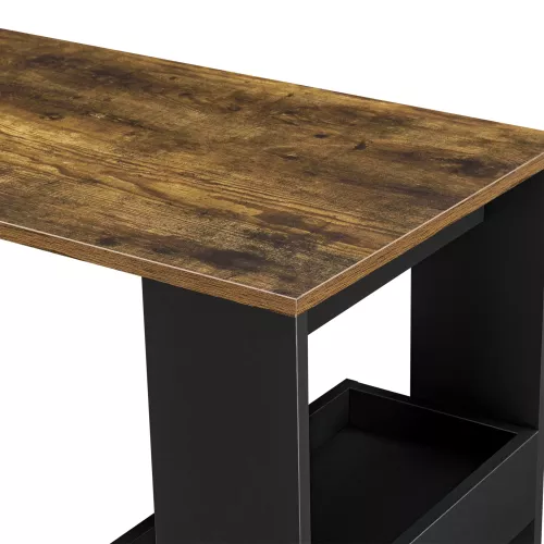 In And OutdoorMatch In And OutdoorMatch Bar Table Isac - Wall Mounted - 120x45x106cm - Black and Oak-colored - Modern Design (68540)