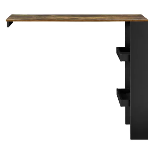 In And OutdoorMatch In And OutdoorMatch Bar Table Isac - Wall Mounted - 120x45x106cm - Black and Oak-colored - Modern Design (68540)